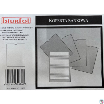 Koperty bankowe bezpieczne U 160x210mm 25 sztuk Depozyt KB-01 BIURFOL