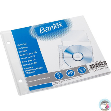 Koszulki groszkowe na płyty CD/DVD 13x15 cm 180mic 5 sztuk 100551464 BANTEX